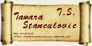 Tamara Stančulović vizit kartica